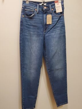 Levi's High-Waisted Mom Jeans - Dark Blue Denim Size W27 L29